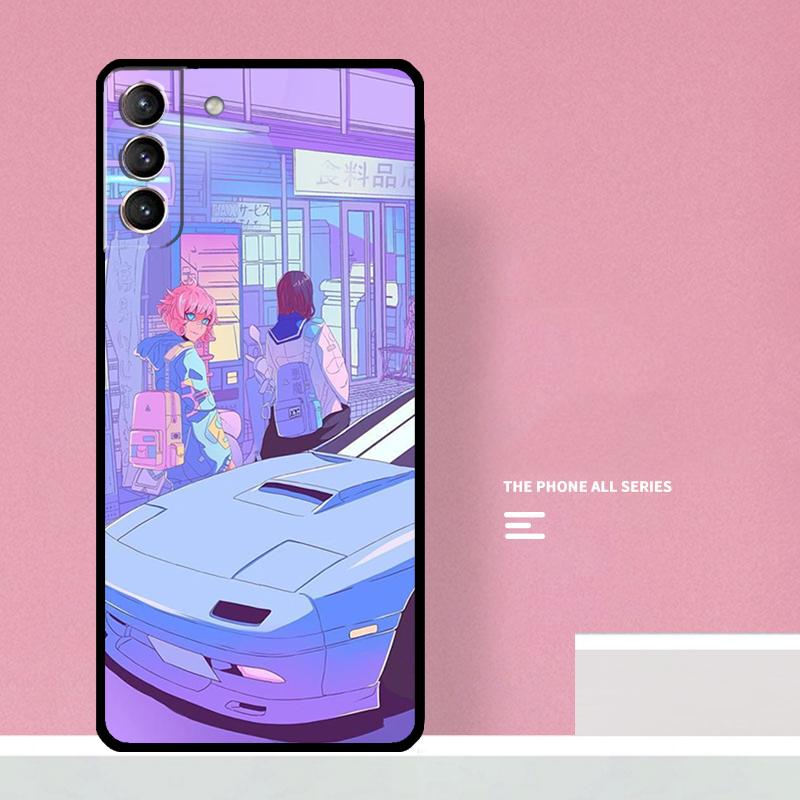 JDM Vaporwave Glitch Anime Phone Case For Samsung Galaxy S25 S26 Ultra S20 S21 S22 S23 S24 Plus S10 S25 FE Cover Coque