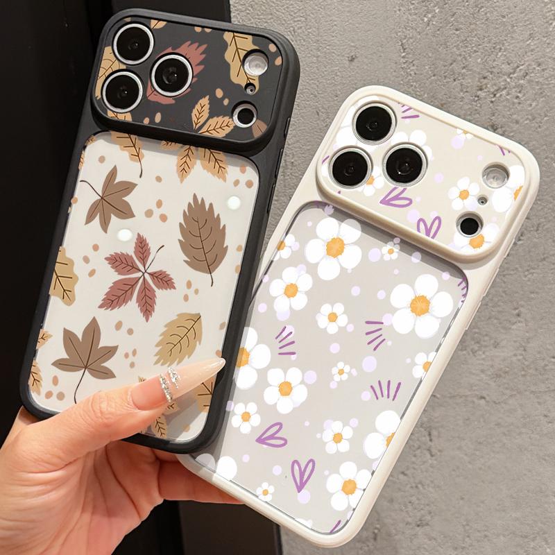Cute Cartoon Floral Case For iPhone 17 Pro Max For iPhone 16 15 14 13 Pro Max Luxury Hybrid TPU+PC Clear Back Hard Cover