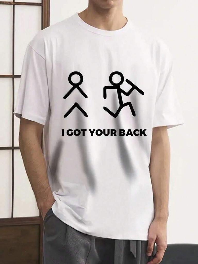 Unisex lässiges Grafik-T-Shirt „I GOT YOU BACK“