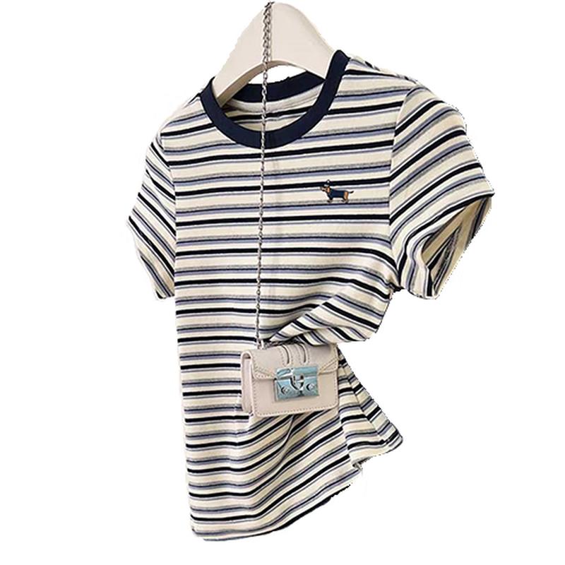 TonLion Women s Striped Short-Sleeve T-Shirt L