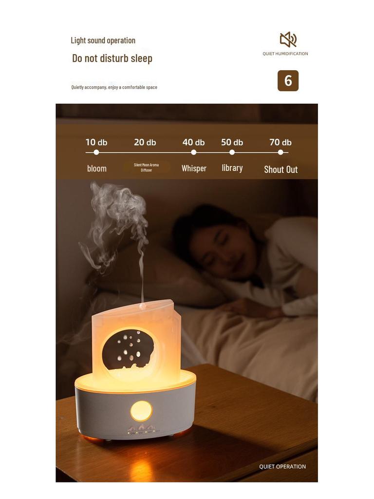 Tranquil Moon Aroma Diffuser: Jellyfish Salt Stone Clock & Volcano Humidifier