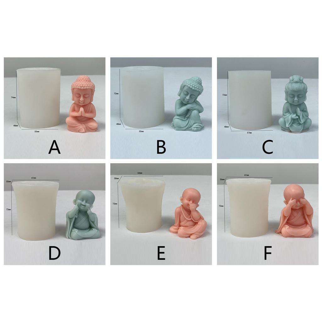 Buddha Candle Mold 3D Meditation Chanting Buddha Silicone Moulds Handmade Soap Aromatherapy Candl Mold DIY Baking Moulds