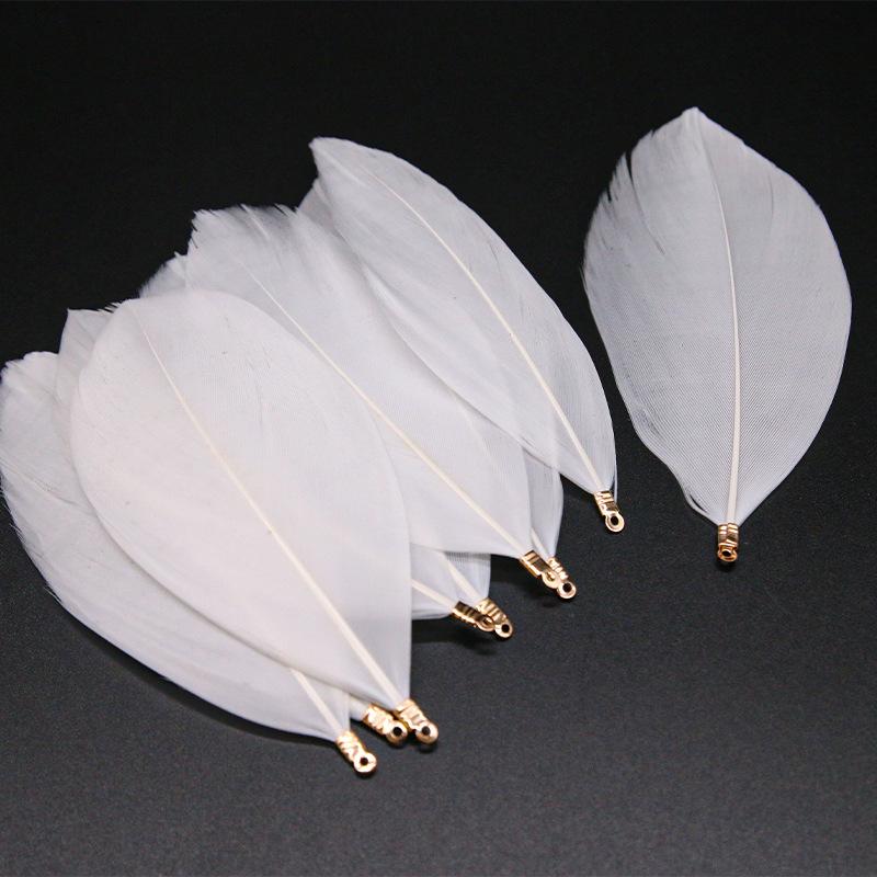 50Pcsdiy Jewelry Accessories Feather Big Floating Metal Clip Feather Swan Hair Jewelry Clothing Accessories Materials