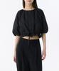 Woman Women'S Round Neck Volume Crop Blouse [Black]