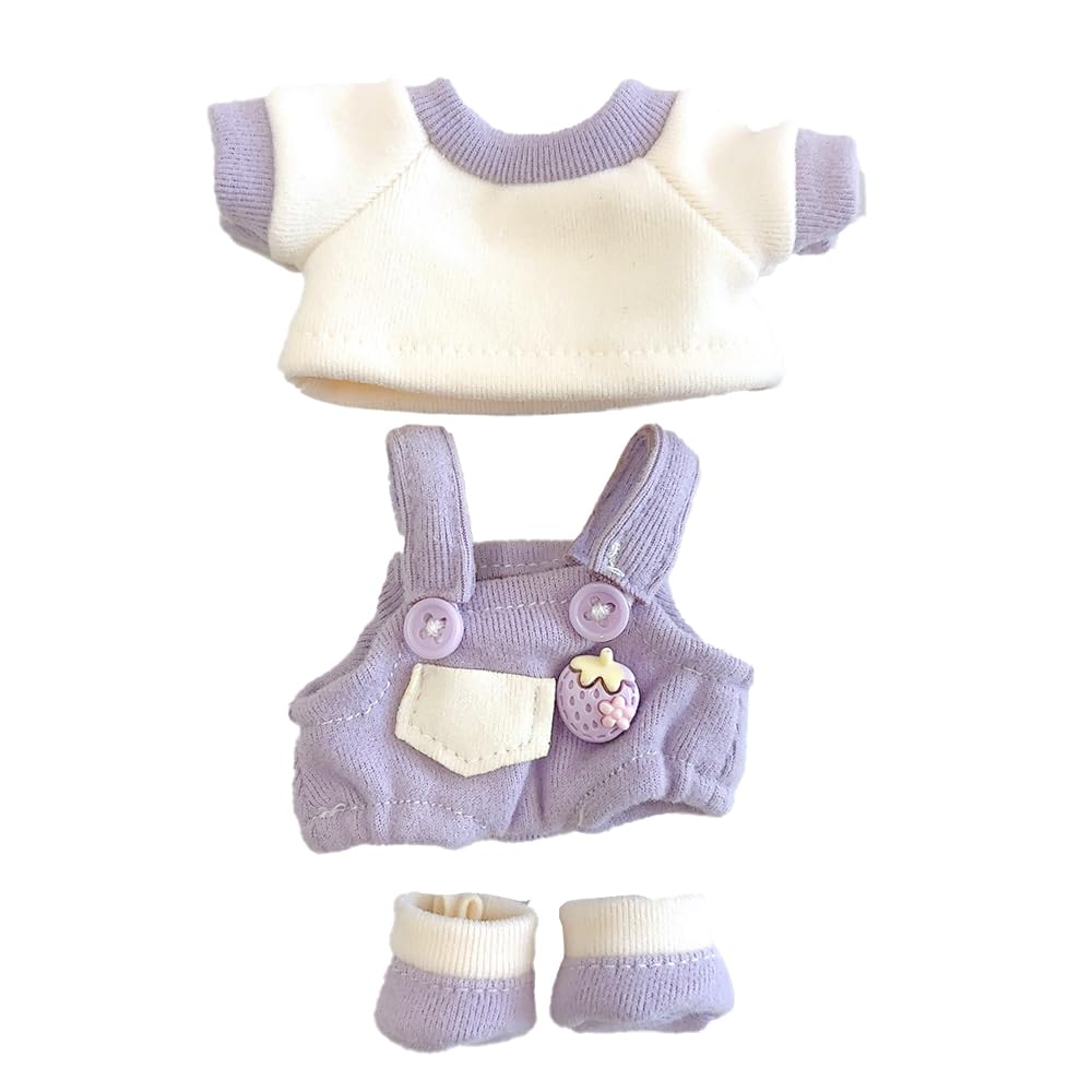 

Комплект: футболка, комбинезон и обувь для кукол 10 см, лавандовый, плюшевая игрушка, кигуруми, аксессуары, отаку-деятельность, кукла, талисман, костюм для kpop-куклы [Б/у]