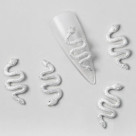 Yousheng 10Pcs/Set Nail Ornament DIY Jewelry Glitter Minimalist Snake Artistic Novelty Nail Jewelry for Women