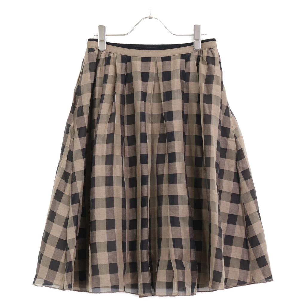FOXEY Brown 39706 Check Skirt skirt 38 Brown Black CheckUsed