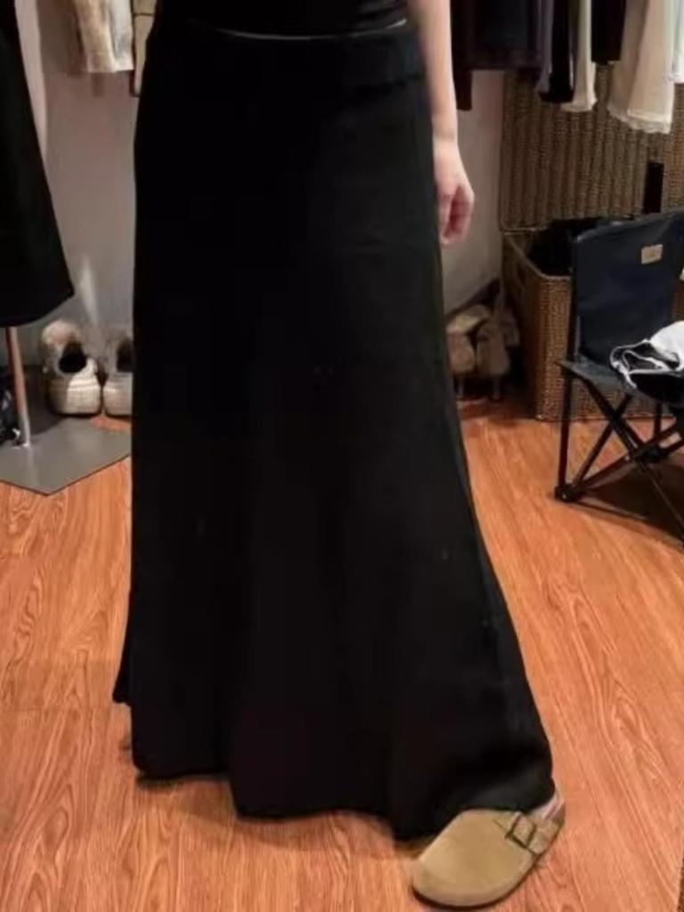 Elegant Thick Knit A-Line Fishtail Midi Skirt for Women - Autumn/Winter Trend