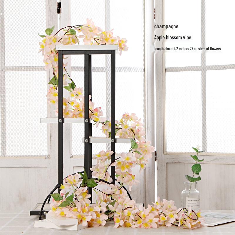 Rattan Plastic Rose Vine Artificial Flowers for Wedding Décor, Ceiling or Wall Hanging, and Air Conditioning Pipe Cover