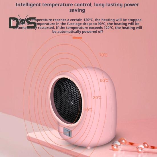 Hjem Small Space Heater Rask Oppvarming Temperatur Justerbar Stilledrift Kaldt vær Varmemaskin Romvarmer