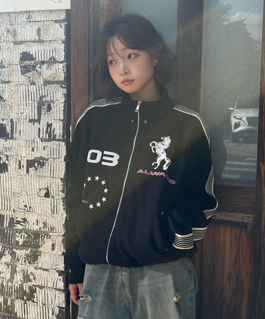 Amou Amou Horse Track Jacket Black