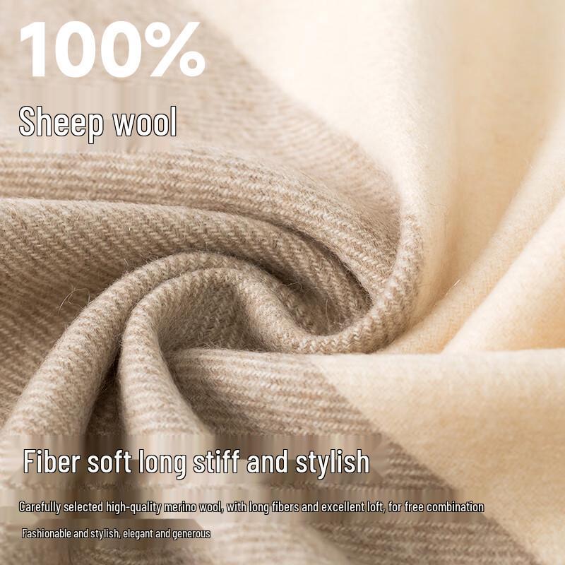 Hengyuanxiang 100% Wool Plaid Scarf