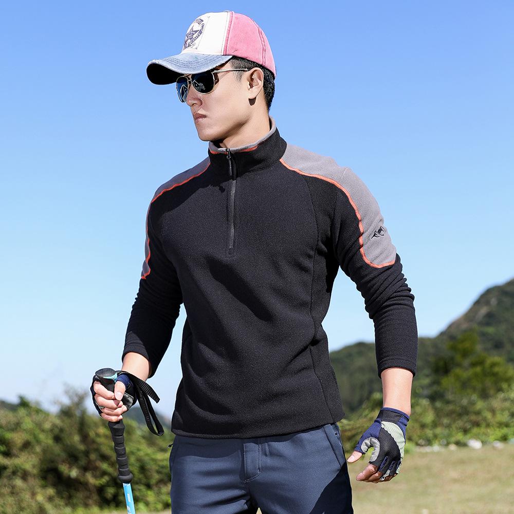 

Мужская флисовая куртка для активного отдыха - Длинный рукав, Дышащая, Теплая для пеших походов и альпинизма XL (140-155 jin) чёрный