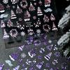 1Pcs Christmas Embossed Nails Art Stickers Dreamy Castle Christmas Tree Snowflake Self-Adhesive Manicure Decals Nail Decoration