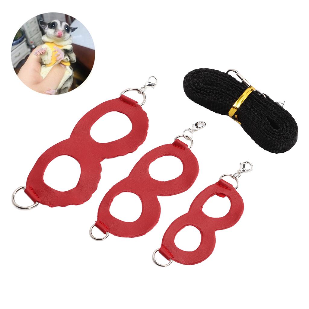Hamster Harness Little Pet Walking Artificial Leather Leash Rope for Hamster Honey Gliders Rats