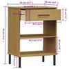 VidaXL Console Cabinet with Metal Legs Brown Solid Pine Wood OSLO, Furniture, Hallway Furniture, Hall Furniture 351000