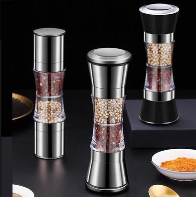 Stainless Steel Pepper Grinder Pepper Mill Adjustable Coarseness Manual Grips Salt Mill Refillable Pepper Shaker Salt Shakers