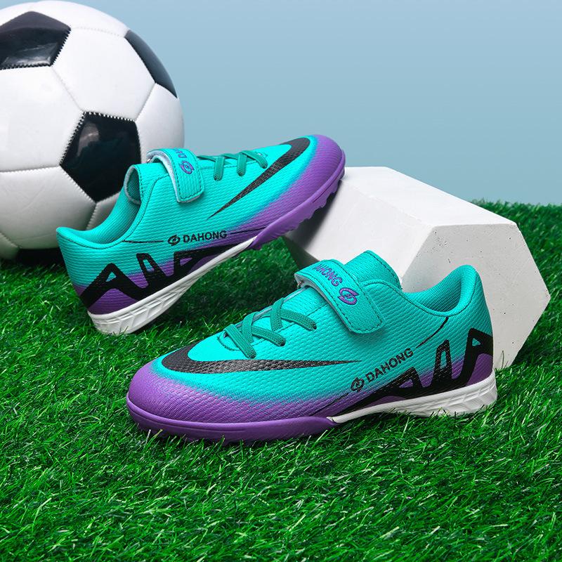 

New Velcro football shoes men and women adult TF boys children primary school students training shoes man-made 30-39 30