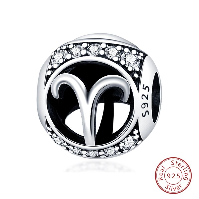 Charms Fit Qikaola Bracelets Copper Twelve Constellations Charms Beads Leo Aries Virgo For Birthday Jewelry Gifts