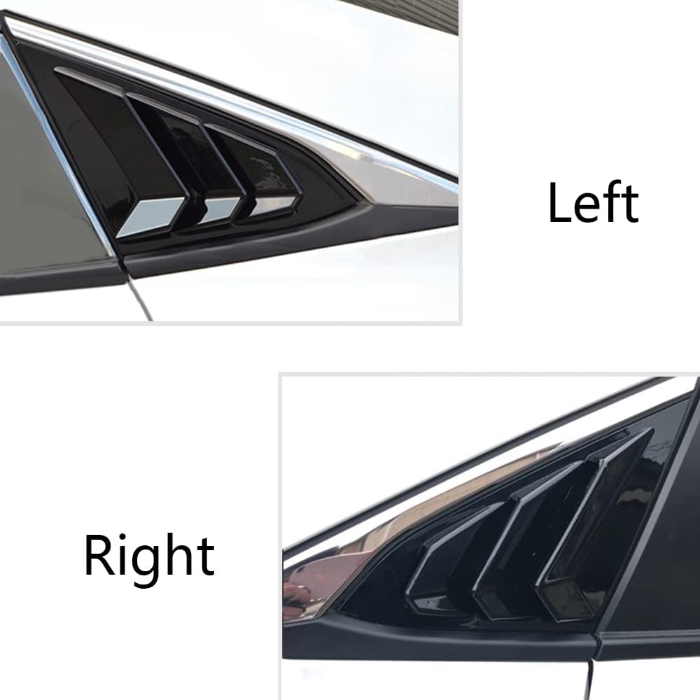 For Honda 10Th Gen Civic 2016- Rear Side Window Louver Decorate Cover Rear Air Vent Window Louvers Blinds Covers Auto Accessories (For 10Th Gen Civic