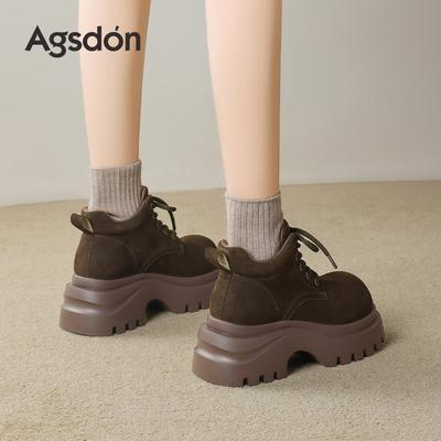 Augustine Platform Martin Boots New Winter Brown Short Boots British Style Retro Thin Motorcycle Boots
