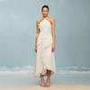 New Neck Sleeveless Irregular Lace Slit Dress Women's Summer High Sense