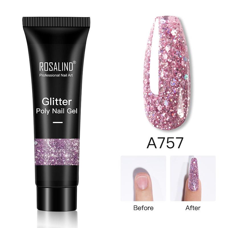 ROSALIND 10 ml/15 ml/30 ml UV polietilēna nagu želejas laka kristāla nagu pieaudzēšanas ātrā veidotāja poli UV nagu želeja akrila nagu mākslas gēla laka. Daudzas izvēles
