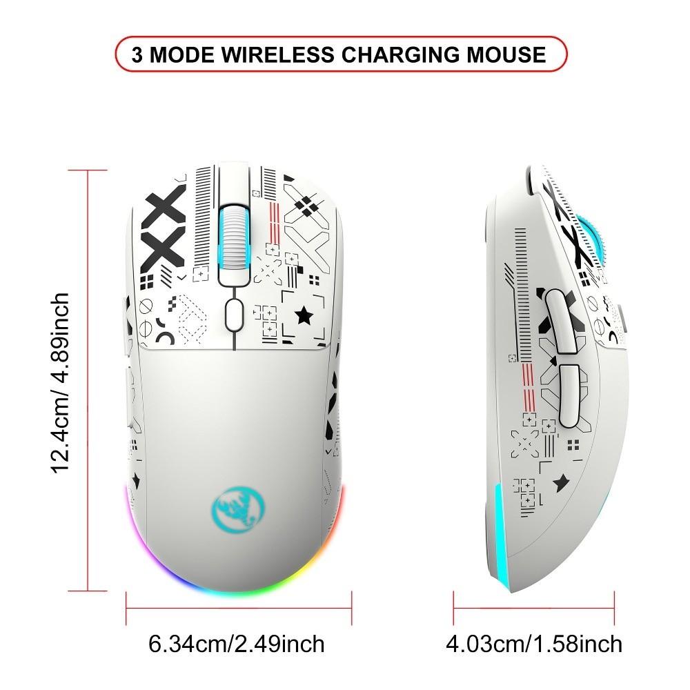 Cool Print Wireless Gaming Mouse 3-mode Wireless Bluetooth Mouse Laptop Wireless Mouse  Laptop