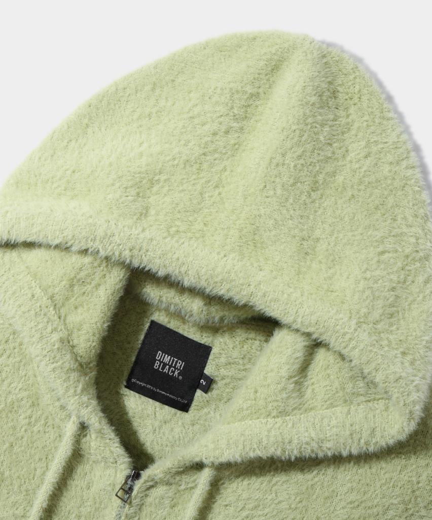 Dimiteulibeullaeg 2Way Essential Gradient Hairy Zip-Up Hoodie_Green