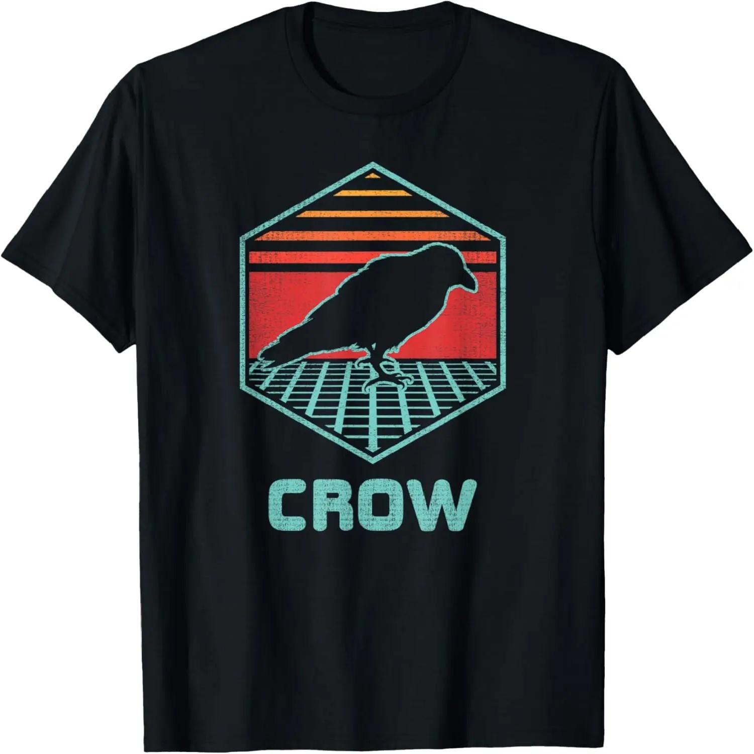 Crow Retro Vintage 80s Retrowave Gift T-Shirt S чёрный