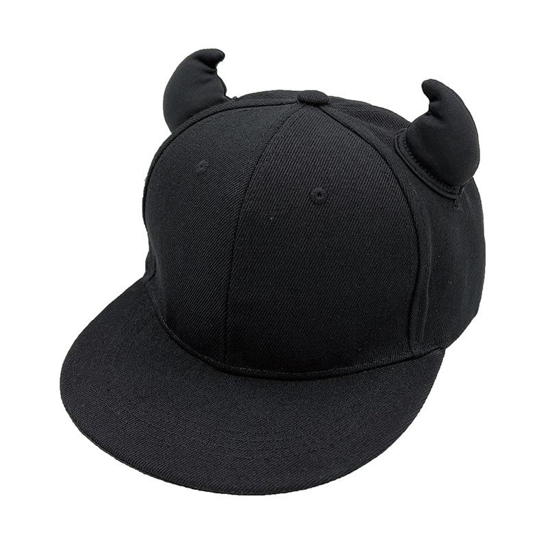 European and American Parent-child Devil Corner Decorative Baseball Cap Cap Cap Sun Hat Outdoor Sports Hat Personalized Flat Edge Hat