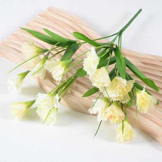 15 Heads Artificial Carnations Flower Real Touch Carnation Flower with Stem for Floral Arrangements DIY Wedding Bouquet Home Table Centerpiece