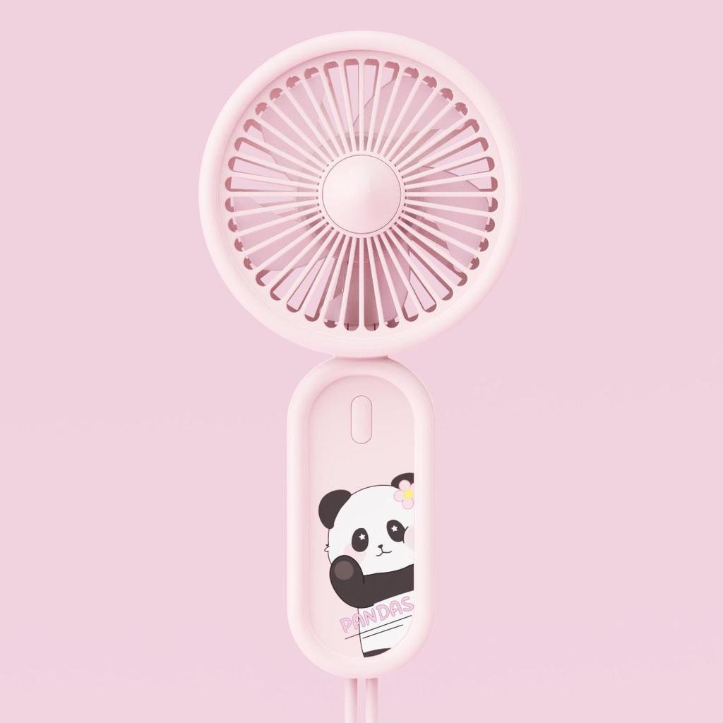 Portable Mini Handheld Fan with Lanyard and Custom Logo - USB Rechargeable for Outdoor Use