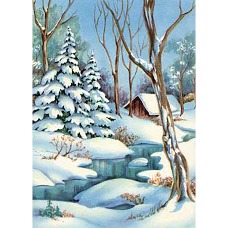 Zimní scénická DIY 5D diamantová malba Plný kulatý vrták Krajina Diamantové vyšívání Sady křížkového stehu Nástěnné umění Domácí dekorace