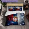 Serbia Pattern 3 Pieces Bedding Set Soft Microfiber Duvet Cover with Pillow Cases for Bedroom