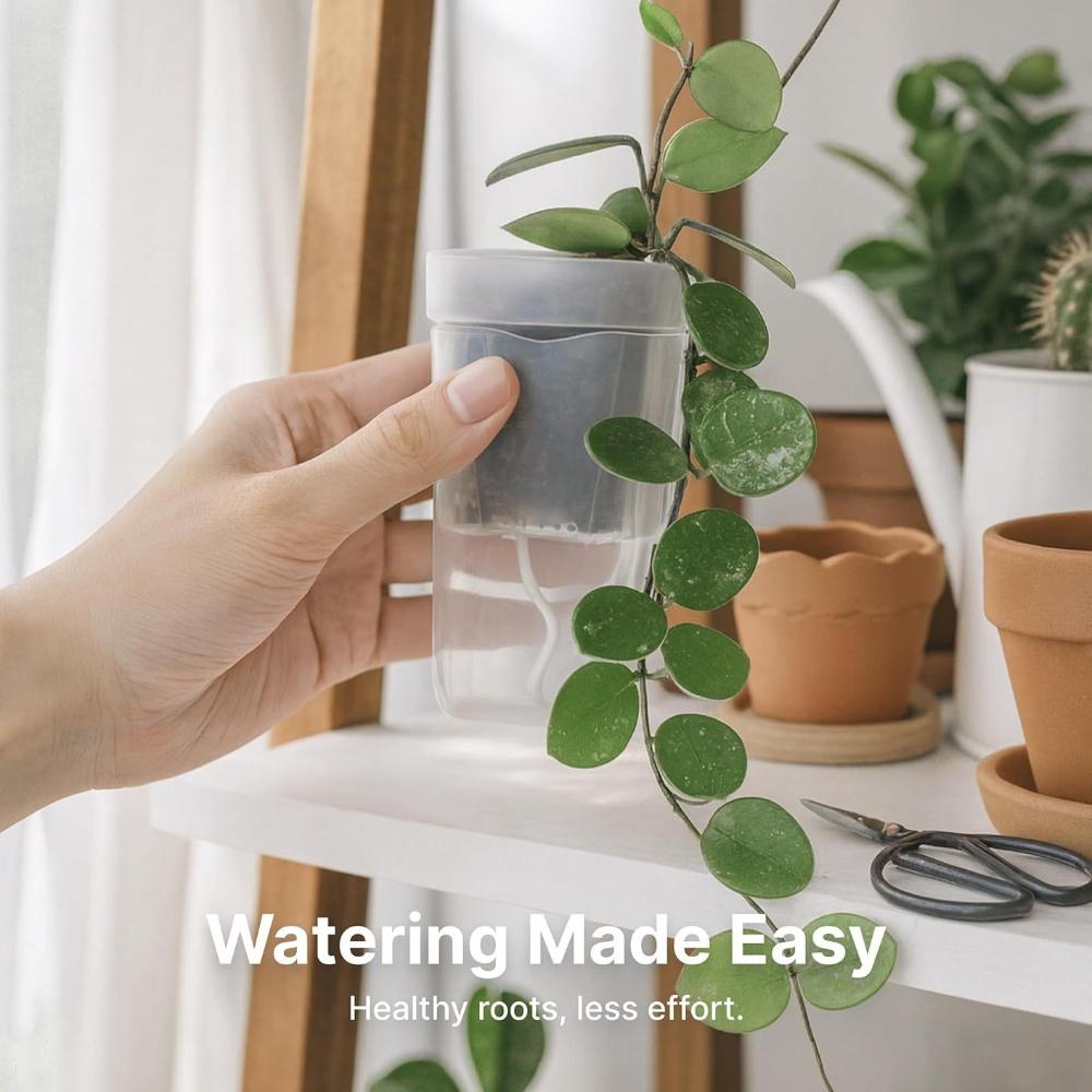 5/1PCS Scale Self Watering Pots Watering Nursery Pot with Drainage Holes Translucent Plastic Planters Mini Flower Seedlings Pot