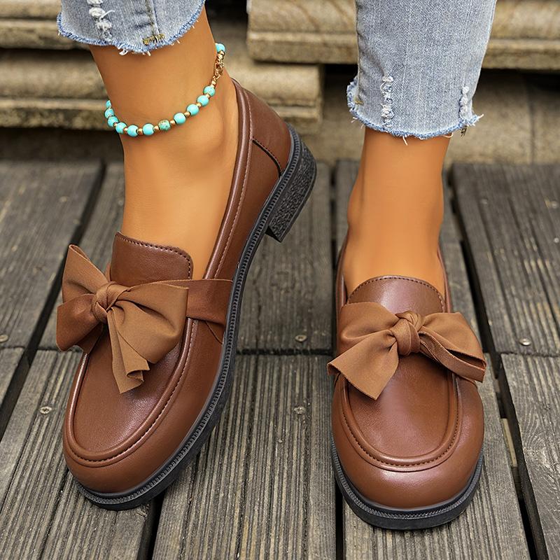 Fashion Fashion White Bowknot Loafers for Women 2025 Spring Summer Lightweight Slip On Casual Shoes Woman Comfort Low Heels Single Shoes