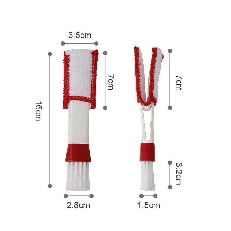 3PCS Car Double Head Brushes Air Vent Detailing Cleaning Conditioner Grille Duster Wipe Auto Cleaner Car Interior Cleaning Tools