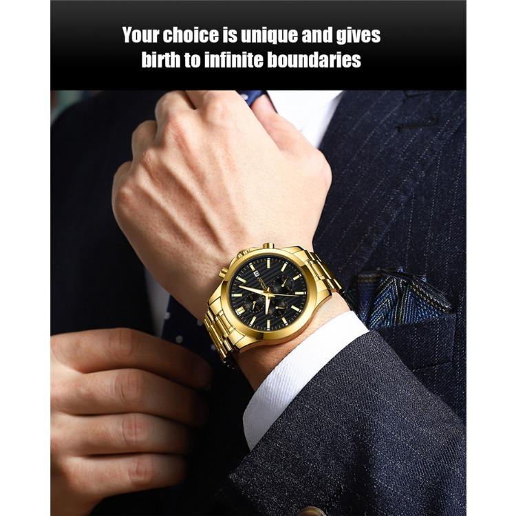 CRRJU New Watch 2310 Men's Watch Solid Stainless Steel with Simple Business Watch Atmosphere
