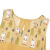 Kusuguru Japan Apron Cat Round Button Ribbon Open Apron 236503 Yellow M~L