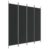VidaXL Room Divider 4 Panels Folding Room Separator Privacy Screen Partition Living Room Decoration Black 350185