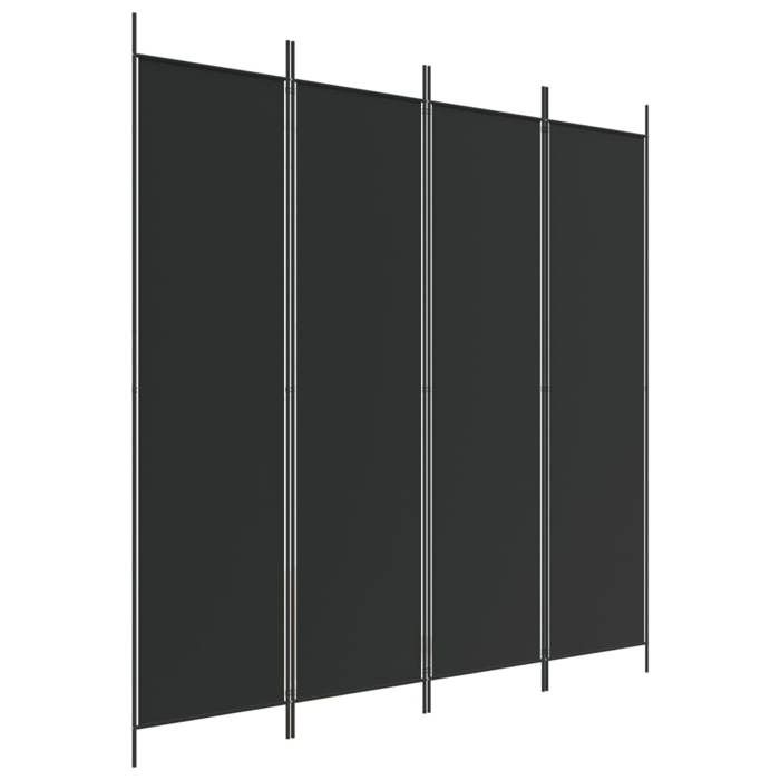 VidaXL Room Divider 4 Panels Folding Room Separator Privacy Screen Partition Living Room Decoration Black 350185