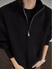 Men's Korean Knit Cardigan Jacket - Autumn/Winter Trend, Solid Stand Collar Sweater, High-End Feel, Lazy Style.