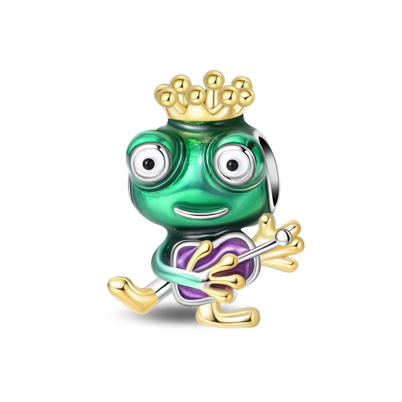 Exquisite 925  Silver The Frog Prince Beads & Cactus Dangle Charm Fits Bracelet Boutique Green Pendant Gifts