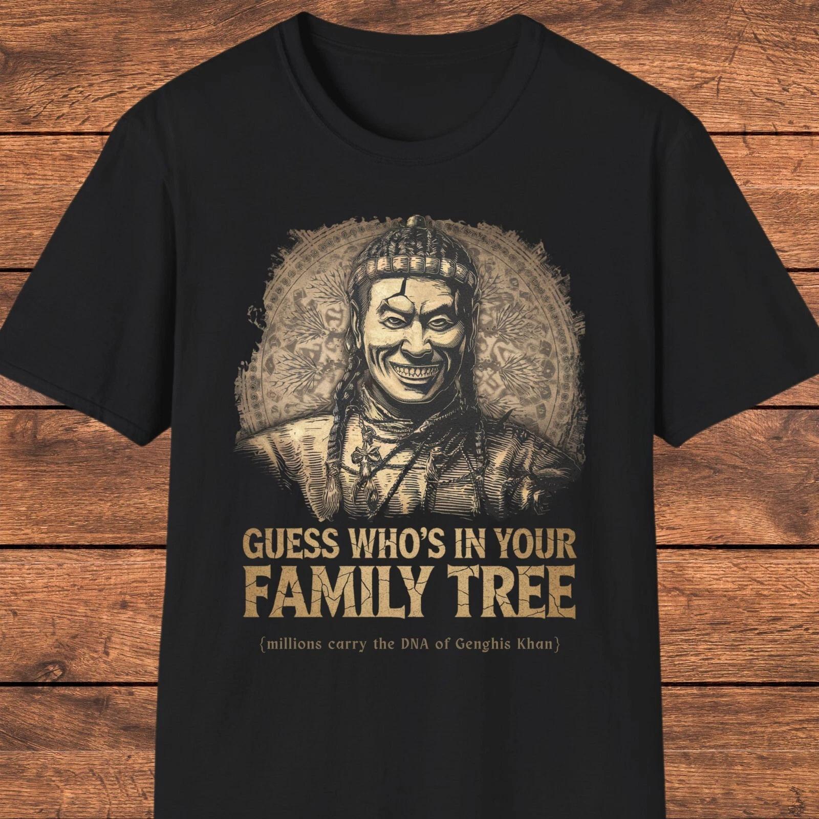 Men s and Women s T-shirts Genghis Khan Family Tree T-Shirt, Funny Ancestry Graphic Tee, History Lover Gift XXXXL
