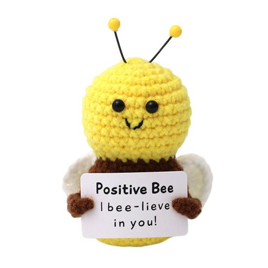 Háčkování pozitivní houby s kartou Emoční podpora Ruční pletení Květinová slunečnice Hranolky Včela Žralok Panenka Dekorace Ornament