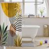Erosebridal Mid Century Bathroom Shower Curtain Sets 72" Wx72 L Contemporary Bohemian Shower Curtain,Modern Abstract Stripes Fabric Shower Curtains