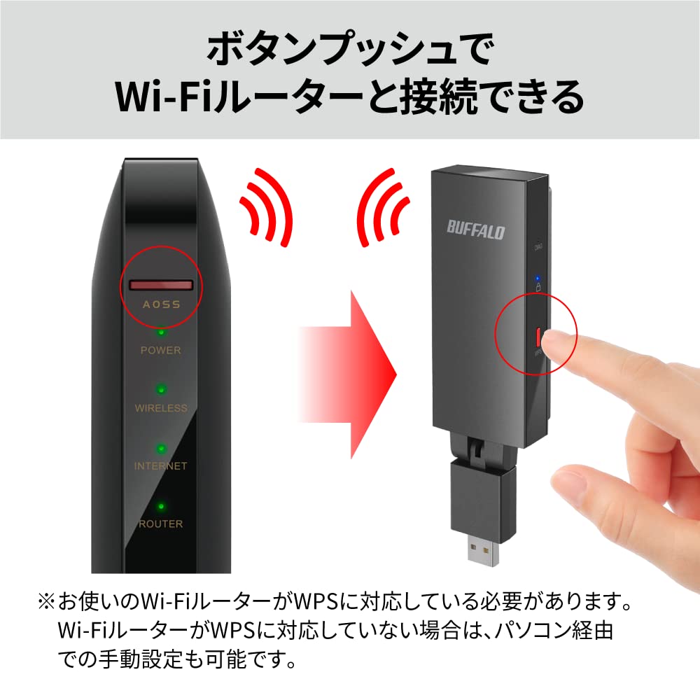 Buffalo WI-UG-AC866/N WiFi Wireless LAN Adapter for LAN Terminal, 11ac/n/a/g/b 866Mbps+300Mbps