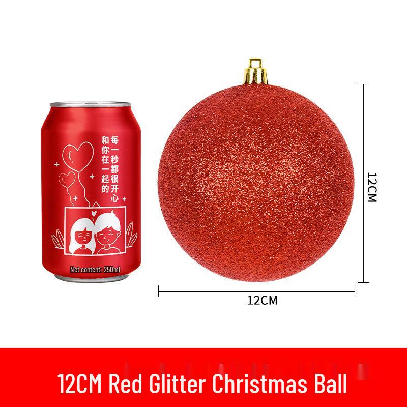 Red Shiny & Matte Glitter Christmas Ball Ornaments - Plastic Hanging Decorations (6-30cm) for Festival Scenes
