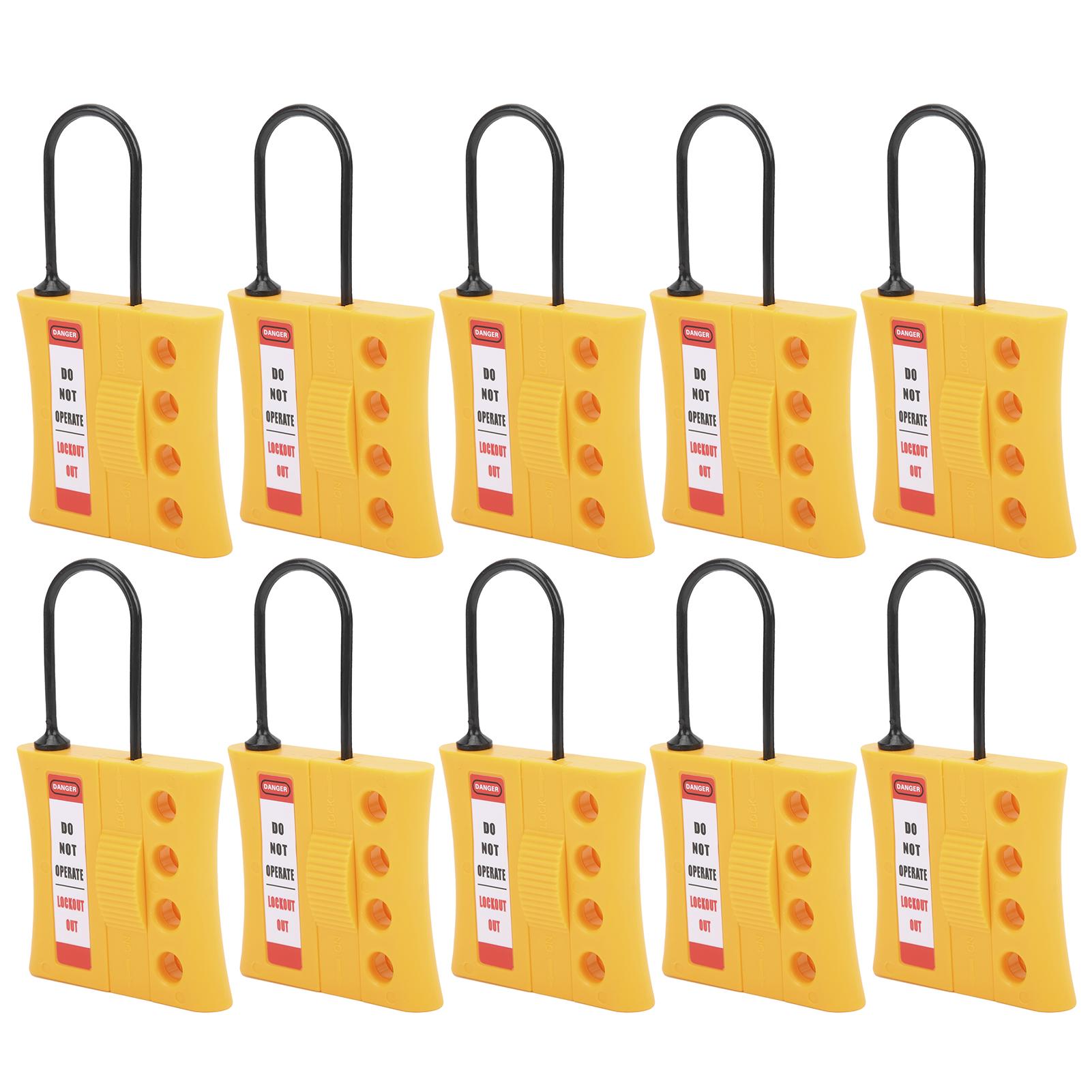 

10PCS 3mm Lockout Tagout Lock Durable 4‑Hole Insulated Nylon Safety Energy Isolation Padlock